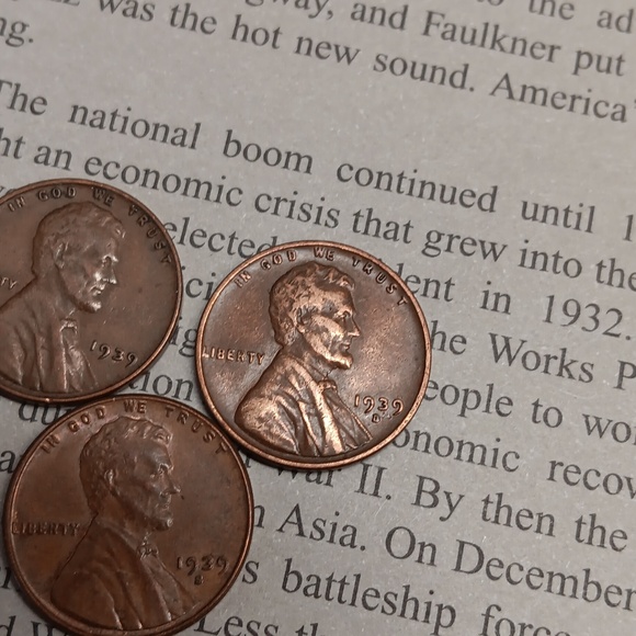 Wheat penny bundle 1939 no mint mark, D & S - Picture 4 of 6